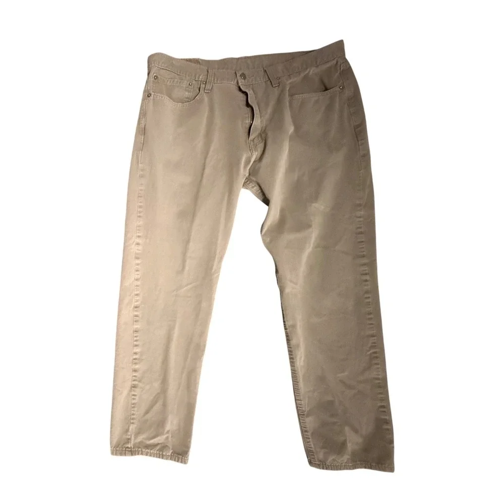 Levi's 502 Regular Taper Pants Mens 36x32 Grey White Tab Stretch Twill Chino